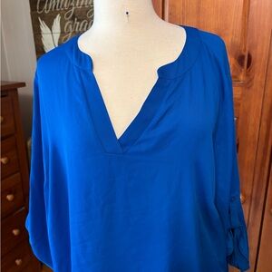 Chaus Blue Relaxed Oversized Blouse
